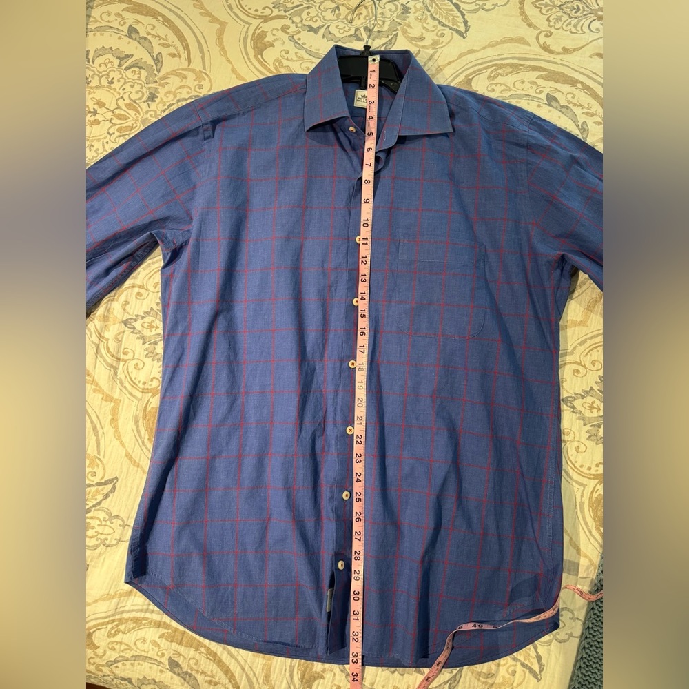 Peter Millar Blue & Red Patterned Button Down Shi… - image 4